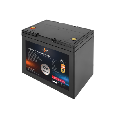 Акумулятор LP LiFePO4 12V (12,8V) - 90 Ah (1152Wh) (BMS 50A/25A) пластик Акумулятор LP LiFePO4 12V (12,8V) - 90 Ah (1152Wh) (BMS 50A/25A) пластик