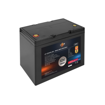 Акумулятор LP LiFePO4 12V (12,8V) - 90 Ah (1152Wh) (BMS 50A/25A) пластик Акумулятор LP LiFePO4 12V (12,8V) - 90 Ah (1152Wh) (BMS 50A/25A) пластик