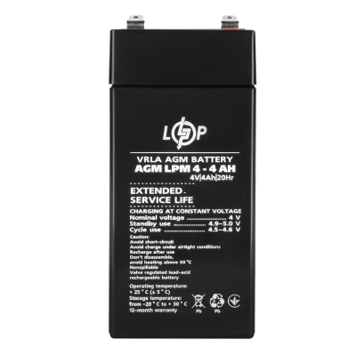 Акумулятор AGM LPM 4V - 4 Ah Акумулятор AGM LPM 4V - 4 Ah