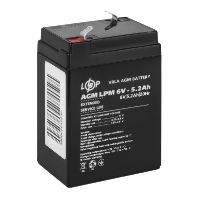 Акумулятор AGM LPM 6V - 5.2 Ah Акумулятор AGM LPM 6V - 5.2 Ah