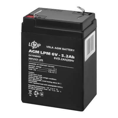 Акумулятор AGM LPM 6V - 5.2 Ah Акумулятор AGM LPM 6V - 5.2 Ah