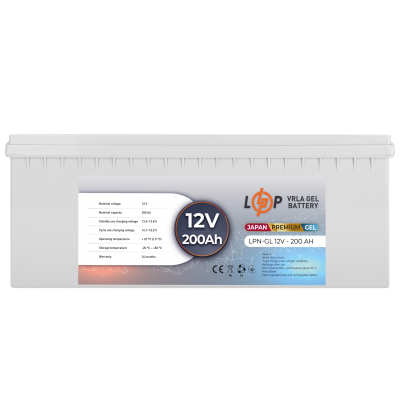 Акумулятор гелевий LPN-GL 12V - 200 Ah Акумулятор гелевий LPN-GL 12V - 200 Ah
