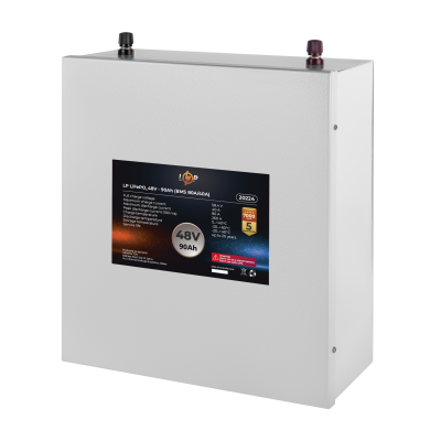 Акумулятор LP LiFePO4 48V (51,2V) - 90 Ah (4608Wh) (Smart BMS 80A/40A) металл Акумулятор LP LiFePO4 48V (51,2V) - 90 Ah (4608Wh) (Smart BMS 80A/40A) металл
