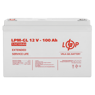 Акумулятор гелевий LPM-GL 12V - 100 Ah Акумулятор гелевий LPM-GL 12V - 100 Ah