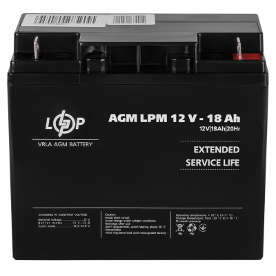 Акумулятор AGM LPM 12V - 18 Ah Акумулятор AGM LPM 12V - 18 Ah