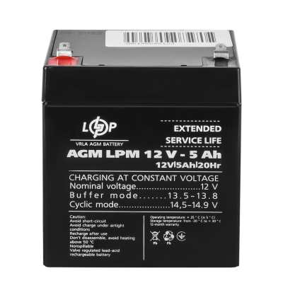 Акумулятор AGM LPM 12V - 5 Ah Акумулятор AGM LPM 12V - 5 Ah