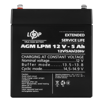 Акумулятор AGM LPM 12V - 5 Ah Акумулятор AGM LPM 12V - 5 Ah