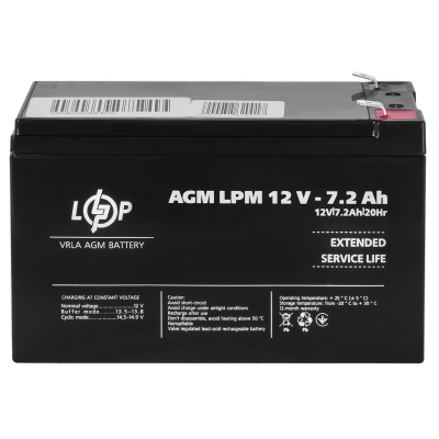 Акумулятор AGM LPM 12V - 7.2 Ah Акумулятор AGM LPM 12V - 7.2 Ah