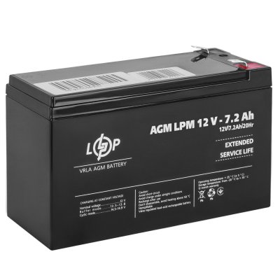 Акумулятор AGM LPM 12V - 7.2 Ah Акумулятор AGM LPM 12V - 7.2 Ah