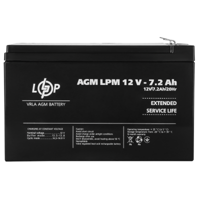 Акумулятор AGM LPM 12V - 7.2 Ah Акумулятор AGM LPM 12V - 7.2 Ah