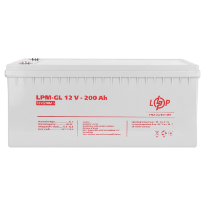 Акумулятор гелевий LPM-GL 12V - 200 Ah Акумулятор гелевий LPM-GL 12V - 200 Ah