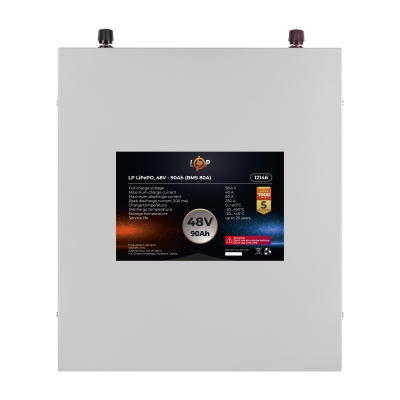 Акумулятор LP LiFePO4 48V (51,2V) - 90 Ah (4608Wh) (BMS 80A) металл Акумулятор LP LiFePO4 48V (51,2V) - 90 Ah (4608Wh) (BMS 80A) металл