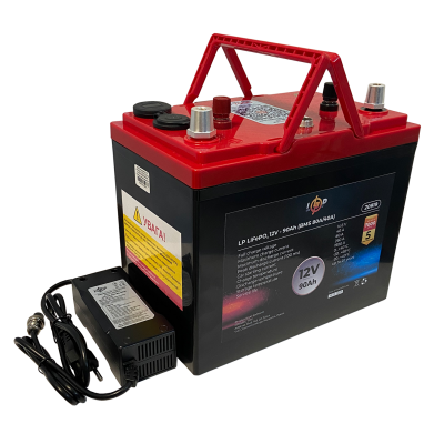 Акумулятор LP LiFePO4 універсальний із зарядним пристроєм 12V (12,8V) - 90 Ah (1152Wh) (BMS 80A/40А) пластик Акумулятор LP LiFePO4 універсальний із зарядним пристроєм 12V (12,8V) - 90 Ah (1152Wh) (BMS 80A/40А) пластик