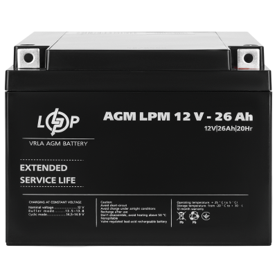 Акумулятор AGM LPM 12V - 26 Ah Акумулятор AGM LPM 12V - 26 Ah