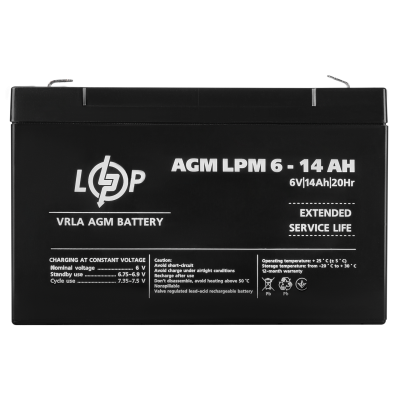 Акумулятор AGM LPM 6V - 14 Ah Акумулятор AGM LPM 6V - 14 Ah
