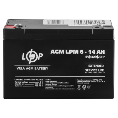 Акумулятор AGM LPM 6V - 14 Ah Акумулятор AGM LPM 6V - 14 Ah