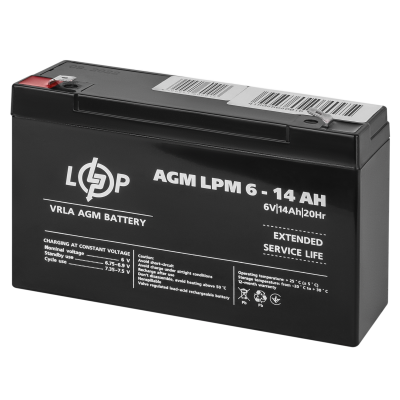 Акумулятор AGM LPM 6V - 14 Ah Акумулятор AGM LPM 6V - 14 Ah