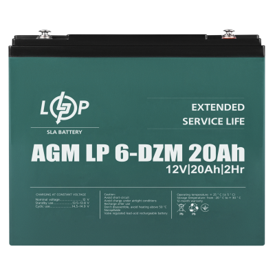 Тяговий свинцево-кислотний акумулятор LP 6-DZM-20 Ah Тяговий свинцево-кислотний акумулятор LP 6-DZM-20 Ah
