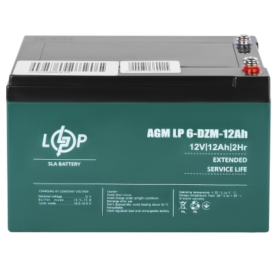 Тяговий свинцево-кислотний акумулятор LP 6-DZM-12 Ah - под Болт М5 Тяговий свинцево-кислотний акумулятор LP 6-DZM-12 Ah - под Болт М5