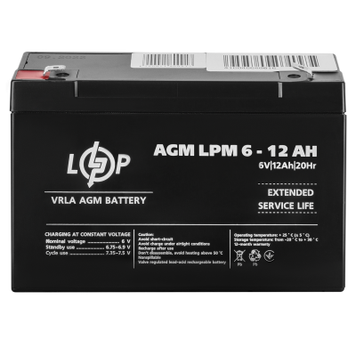 Акумулятор AGM LPM 6V - 12 Ah Акумулятор AGM LPM 6V - 12 Ah