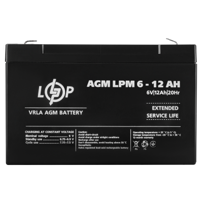 Акумулятор AGM LPM 6V - 12 Ah Акумулятор AGM LPM 6V - 12 Ah