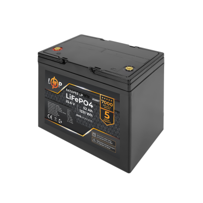 Акумулятор LP LiFePO4 для ДБЖ 24V (25,6V) - 52 Ah (1331Wh) (BMS 80A/40А) пластик Акумулятор LP LiFePO4 для ДБЖ 24V (25,6V) - 52 Ah (1331Wh) (BMS 80A/40А) пластик