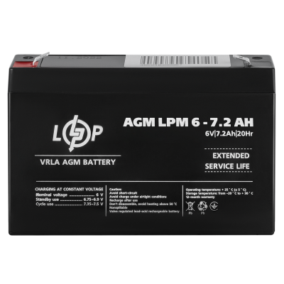Акумулятор AGM LPM 6V - 7.2 Ah Акумулятор AGM LPM 6V - 7.2 Ah