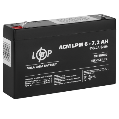 Акумулятор AGM LPM 6V - 7.2 Ah Акумулятор AGM LPM 6V - 7.2 Ah