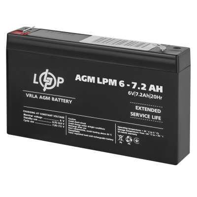 Акумулятор AGM LPM 6V - 7.2 Ah Акумулятор AGM LPM 6V - 7.2 Ah