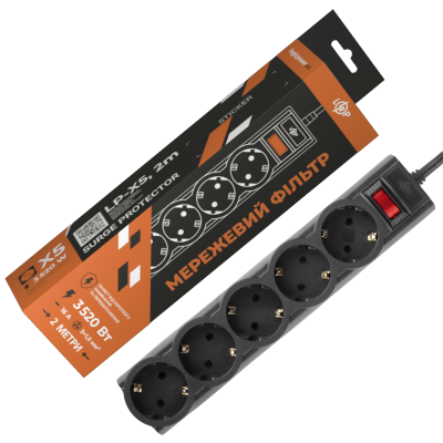 Мережевий фільтр PREMIUM LP-X5 2 м Black (3520Вт) Мережевий фільтр PREMIUM LP-X5 2 м Black (3520Вт)