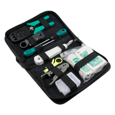 Набір для обтискання тестування та монтажу крученої пари в чохлі Набір для обтискання тестування та монтажу крученої пари в чохлі