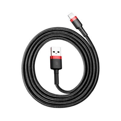 Кабель Baseus Cafule USB 2.0 to Lightning 1.5A 2M Черный/Красный (CALKLF-C19) Кабель Baseus Cafule USB 2.0 to Lightning 1.5A 2M Черный/Красный (CALKLF-C19)