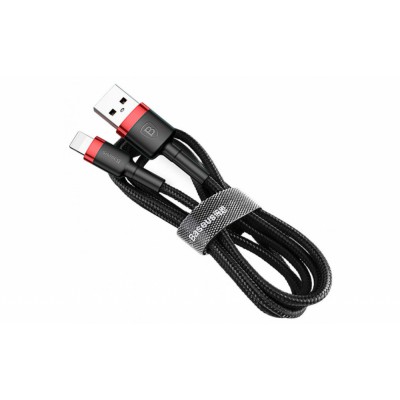 Кабель Baseus Cafule USB 2.0 to Lightning 2.4A 1M Черный/Красный (CALKLF-B19) Кабель Baseus Cafule USB 2.0 to Lightning 2.4A 1M Черный/Красный (CALKLF-B19)