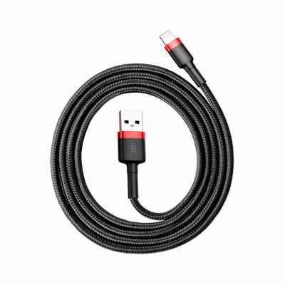 Кабель Baseus Cafule USB 2.0 to Lightning 2.4A 1M Черный/Красный (CALKLF-B19) Кабель Baseus Cafule USB 2.0 to Lightning 2.4A 1M Черный/Красный (CALKLF-B19)