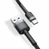 Кабель Baseus Cafule USB 2.0 to Type-C 3A 1M Черный/Серый (CATKLF-BG1) Кабель Baseus Cafule USB 2.0 to Type-C 3A 1M Черный/Серый (CATKLF-BG1)