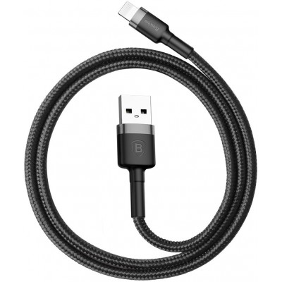 Кабель Baseus Cafule USB 2.0 to Lightning 1.5A 2M Черный/Серый (CALKLF-CG1) Кабель Baseus Cafule USB 2.0 to Lightning 1.5A 2M Черный/Серый (CALKLF-CG1)