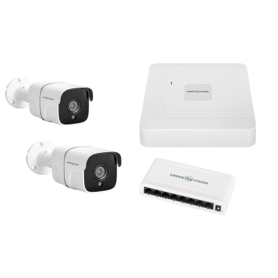 Комплект видеонаблюдения уличный на 2 цилиндрические камеры GV-IP-K-W60/02 5MP (Lite) Комплект видеонаблюдения уличный на 2 цилиндрические камеры GV-IP-K-W60/02 5MP (Lite)