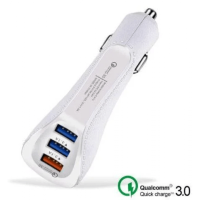 Автомобільна зарядка POWER Quick Charge 3xUSB (Біла) J108W Автомобільна зарядка POWER Quick Charge 3xUSB (Біла) J108W