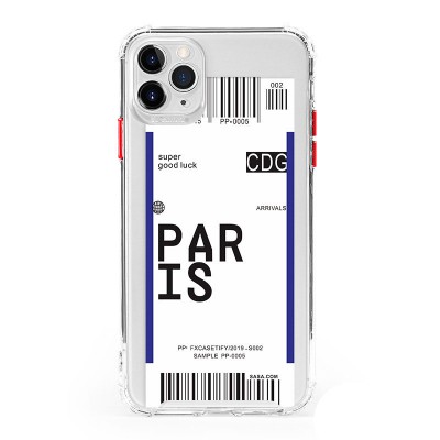 Чохол протиударний авіаквиток для IPhone (Париж, Прозорий) J229 Чохол протиударний авіаквиток для IPhone (Париж, Прозорий) J229