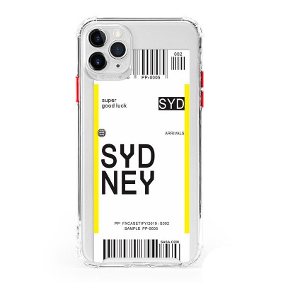 Чохол протиударний авіаквиток для IPhone (Сідней, Прозорий) J244 Чохол протиударний авіаквиток для IPhone (Сідней, Прозорий) J244